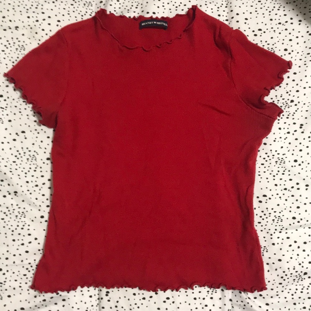 Brandy Melville Riane top red ruffle